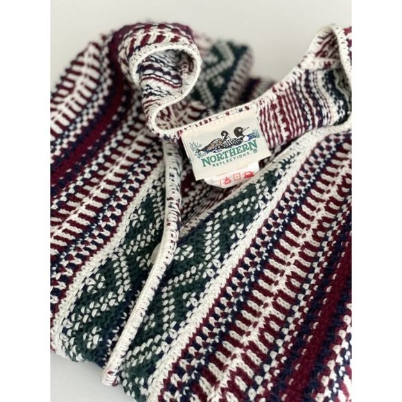 Vintage Northern Reflections Knit Sweater Vest | Bohemian Nordic Peruvian Vest - Picture 8 of 10
